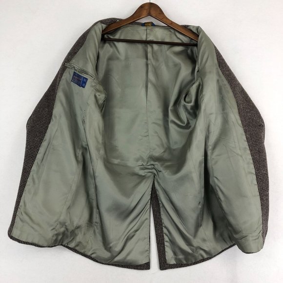 Pendleton VTG Men's Size 42T Brown Grey Virgin Wool Two-Button Blazer Jacket - Picture 9 of 11